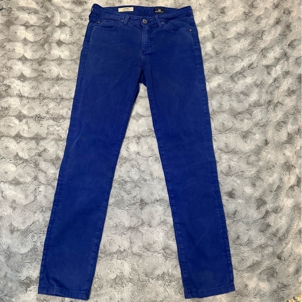 AG Adriano Goldschmied 26R The Prima Mid Rise Cigarette Jeans Cobalt Bright Blue